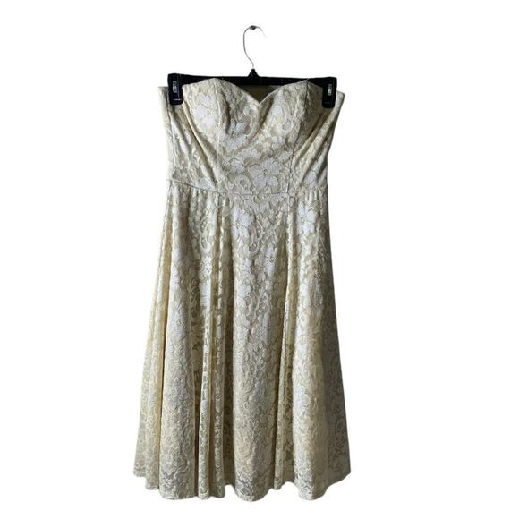 Vintage Nights By Teeze Me Dress 7/8 Sweatheart Floral Lace Bridesmaid Wedding - Picture 2 of 8